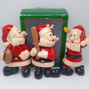 Vintage 1993 House of Lloyd Christmas Around the World Sporting Santa Ornaments